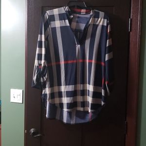 Cute navy plaid shirt